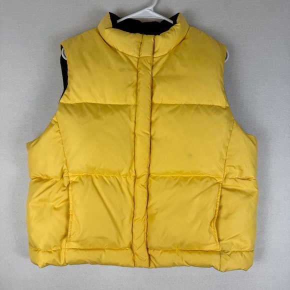 GAP Jackets & Blazers - Vintage GAP Women XL Yellow Puffer Vest Y2K Full Zip Velcro Fleece Lined